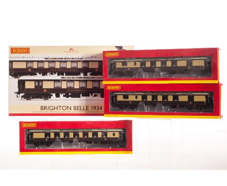 Hornby (China) 00 Gauge Brighton Belle train packs: R2987 1934 pair driving and trailing end cars for Unit 2051; with R4512 T