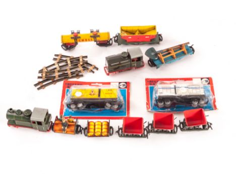 Biller Bahn 00 Gauge (Narrow Gauge) Locomotives stock and track: Three clockwork locomotives, green 013 diesel, green 500 ste