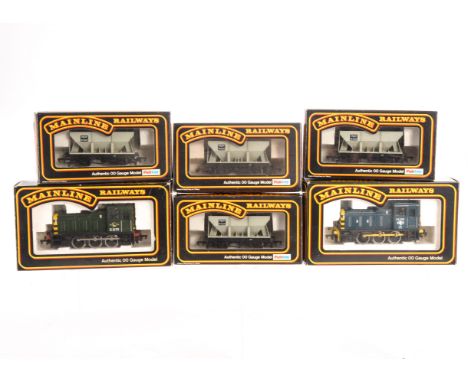00 Gauge Diesel locomotives and Freight stock by Mainline: Class 03 diesel shunters D2179 in BR green and 03 382 in BR blue: 