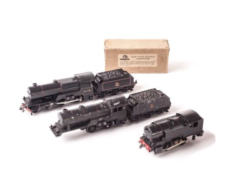 Trix Twin Railway 00 Gauge 14v AC locomotives: BR black ‘Compound’ 4-4-0 No. 41128 and tender, VG, unboxed; pre-war LNER 0-4-