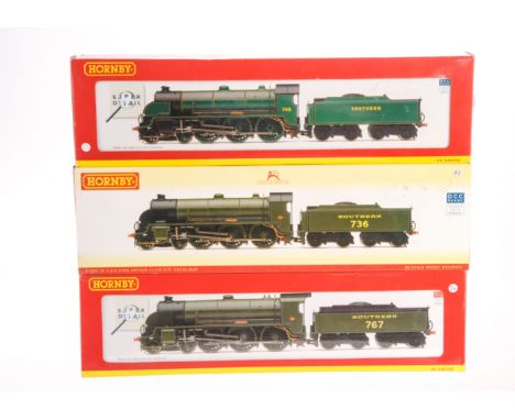 Hornby (China) 00 Gauge locomotives: N15 Class 4-6-0’s: R2580 ‘Excalibur’ No. 736 in SR Olive Green; R 2836X ‘Sir Valence’ No