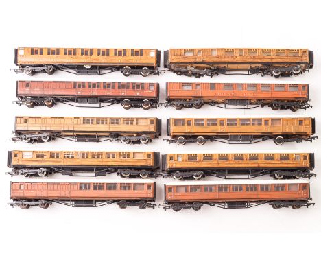 A collection of 00 Gauge Scratch or Kitbuilt LNER Carriages: including mainline corridor stock, buffet and restaurant cars, f