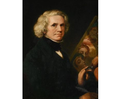ATTRIBUTED TO GEORGE THOMAS DOO (BRITISH 1800-1886) PORTRAIT OF AN ARTIST Oil on artists board 33 x 25.5cm (12 x 10 in.) 