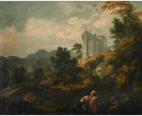 JULIUS CAESAR IBBETSON (BRITISH 1759-1817) CASTLE CAMPBELL. CLACKMANNANSHIRE: AND A CASTLE, THOUGHT TO BE HAWTHORNDEN, MIDLOT