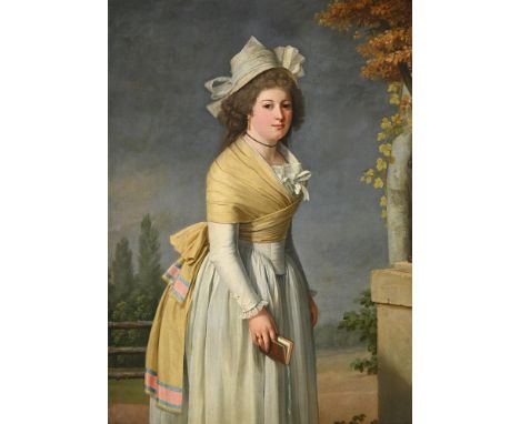 FOLLOWER OF ANNE-LOUIS GIRODET DE ROUSSY-TRIOSON PORTRAIT OF A WOMAN WITH A BIBLE Oil on canvas Indistinctly signed 'Depinay 
