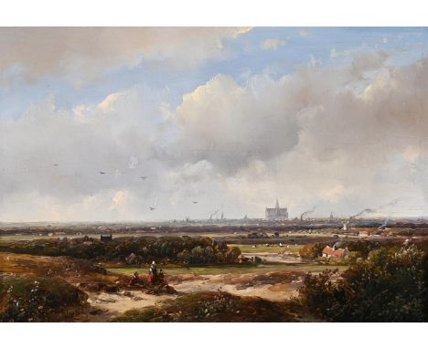 ANDREAS SCHELFHOUT (DUTCH 1787-1870)  A DISTANT VIEW OF HAARLEM  Oil on panel Signed (lower left)  15 x 21cm (5¾ x 8¼ in.)Pro