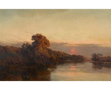 ALFRED DE BREANSKI (BRITISH 1852-1928) THE THAMES AT QUARRY WOOD Oil on canvas Signed (lower left) 69.5 x 105.5cm (27¼ x 41½ 
