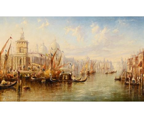 FRANCIS MOLTINO (BRITISH 1818 - 1874) EXTENSIVE VIEW OF THE GRAND CANAL, VENICE Oil on canvas 76 x 126cm (29¾ x 49½ in.)Prove