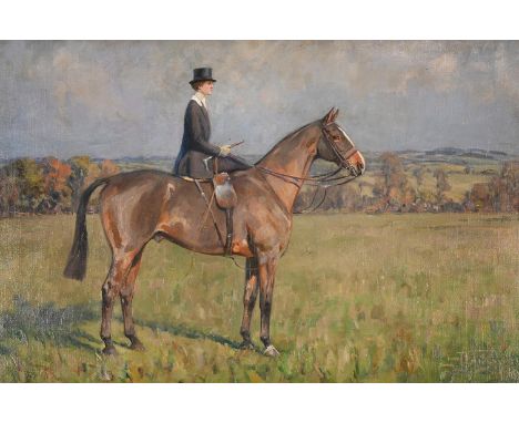 λ&nbspLIONEL DALHOUSIE ROBERTSON EDWARDS (BRITISH 1878-1966) AN EQUESTRIAN PORTRAIT  Oil on canvas Signed and indistinctly da