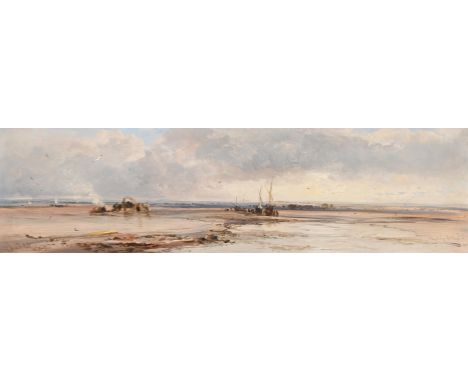 JAMES WEBB (BRITISH 1825-1895) HAYLING ISLAND  Signed and dated '1878-9' (lower left) and titled (lower right); further signe