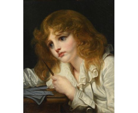 JEAN BAPTISTE GREUZE (FRENCH 1725-1805) THE YOUNG MATHEMATICIAN  Oil on canvas  44.5 x 36.5cm (17½ x 14¼ in.)  Provenance: St