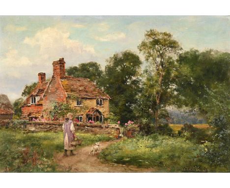 HENRY JOHN YEEND KING (BRITISH 1855-1924) A SURREY COTTAGE Oil on canvas-board Signed (lower right) 36 x 53cm (14 x 20¾ in.) 