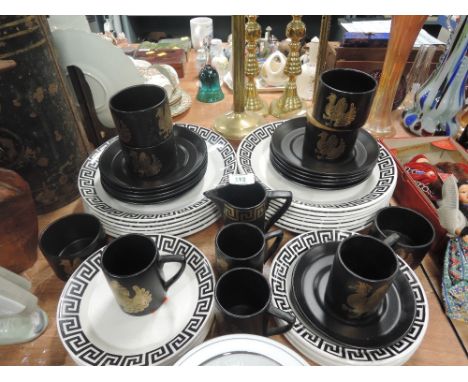 A selection of vintage ceramic by Port Meirion Phoenix and greek key pattern