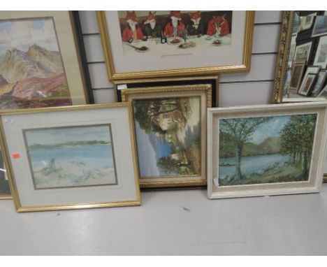 A selection of vintage prints and original art work
