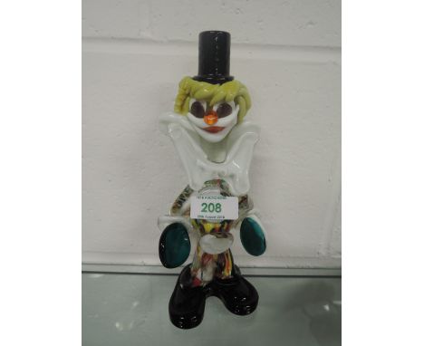 A vintage glass murano clown figure