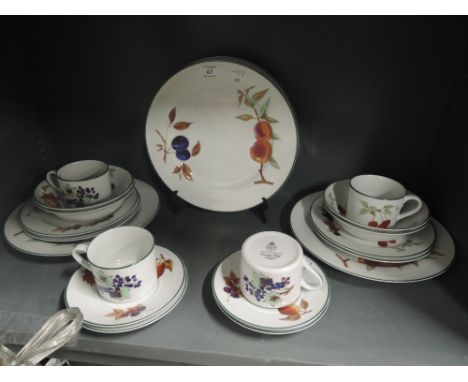 A selection of vintage ceramics by Royal Worcester in the Evesham Vale design