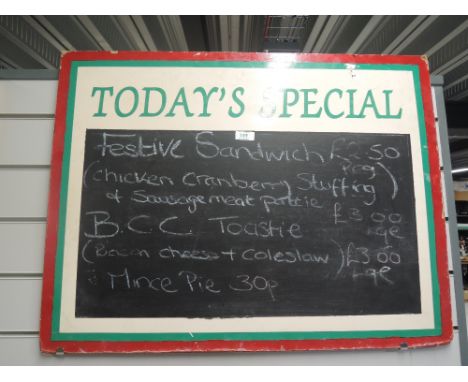 A vintage cafe display board for todays specials