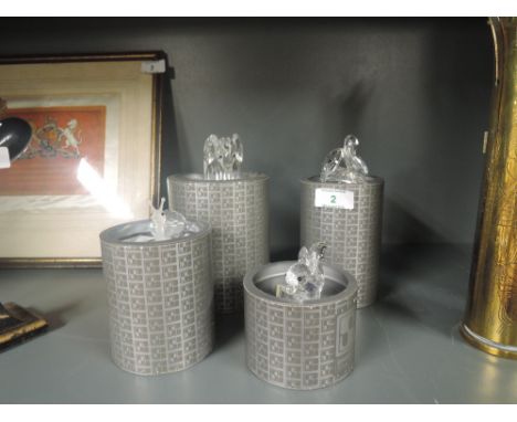 A selection of vintage Swarovski silver crystal glass figures with boxes