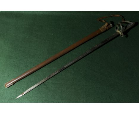 A Naval sword and scabbard