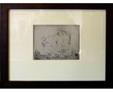 Russell Flint, a framed lithograph 'Forlorn Dryads' 1931. Image size 13cm x 16cm