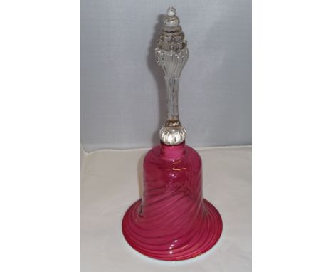 A Victorian ruby glass bell