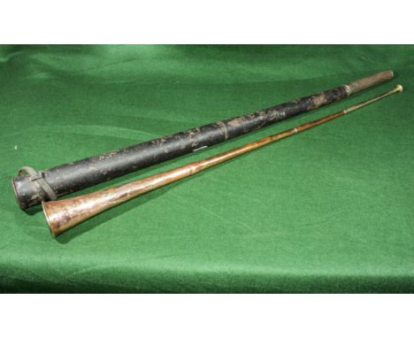A hunting horn in case