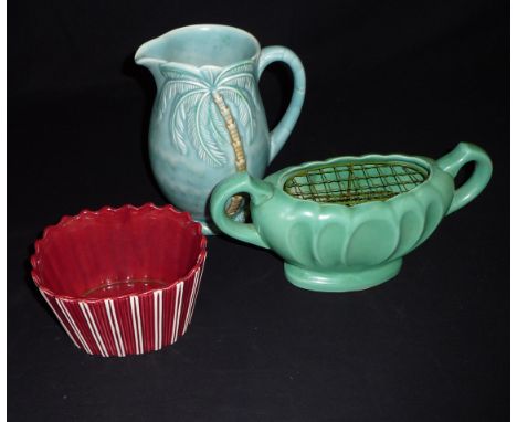 A Beswick jug, Sylvac bowl and a flower vase