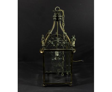 A High quality Victorian brass and cut glass hallway lantern.