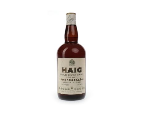 HAIG GOLD LABEL - 4 PINTSBlended Scotch Whisky. 4 pints, 70° proof.    CONDITION REPORT:  Fill level mid neck. Some peeling t
