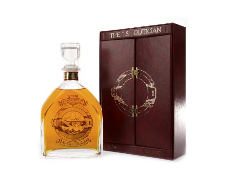 S.S. POLITICIAN Blended Scotch Whisky. Decanter no. A4557. 750ml, 43% volume, in box.    CONDITION REPORT:  Some wear, but no