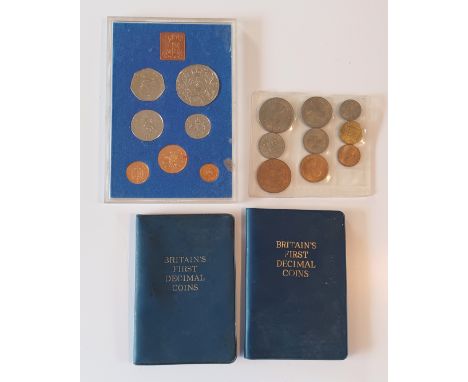 1953 COIN SET, 1977 ELIZABETH II JUBILEE PROOF SET AND 2 BRITAINS FIRST DECIMAL COIN SET