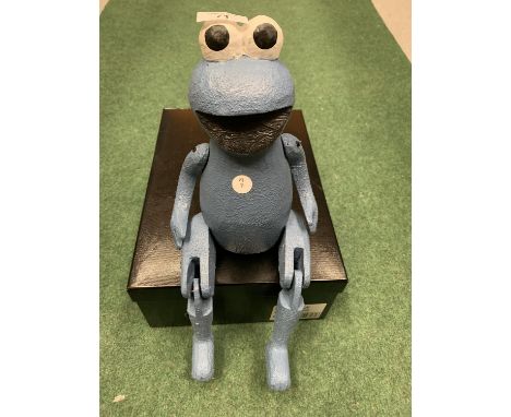 A VINTAGE STYLE WOODEN 'COOKIE' SESAME STREET PUPPET FIGURE 