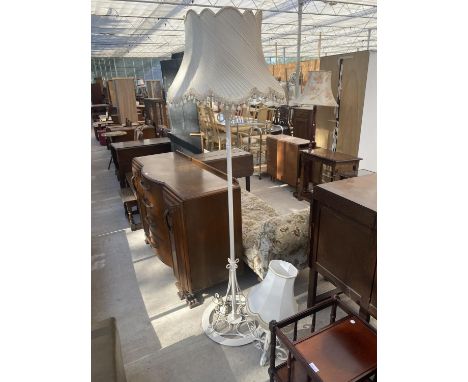 A WROUGHT IRON TABLE LAMP AND STANDARD LAMP 