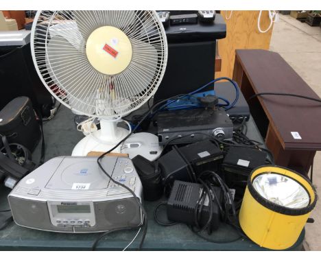 VARIOUS ELECTRICAL ITEMS TO INCLUDE A CREATIVE SPEAKER SYSTEM,FAN, DISC PLAYER ETC 