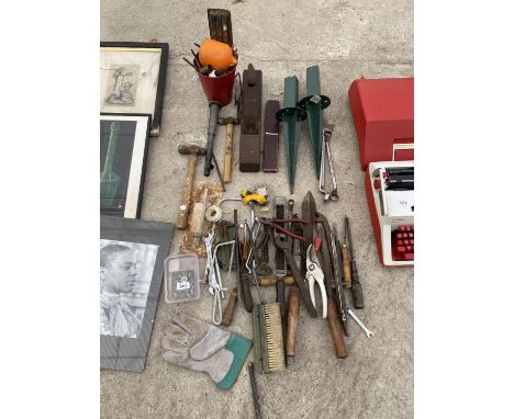 VARIOUS TOOLS - WOOD PLANE, HAMMERS, SPANNERS ETC 