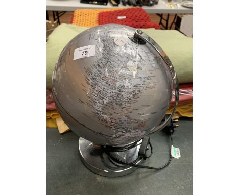 A SILVER LIGHT-UP GLOBE 