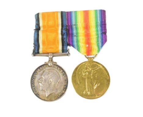 WWI Medals - pair issued to Second Lieutenant Frederick Anscombe Davies of the 12th Battalion, York And Lancaster Regmient. D