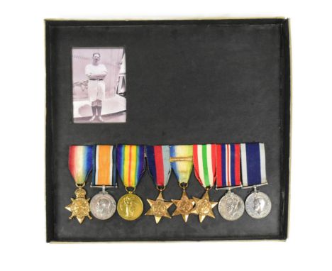WWI &amp; WWII Medal Group - awarded to one Able Seaman SS6500 Cecil William Francis, comprising: his First World War 1914-15