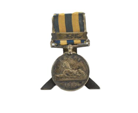Anglo-Egyptian War - Egypt Medal 1882, with original ribbon. Unnamed to rim, recipient unknown. Features a custom-made hallma