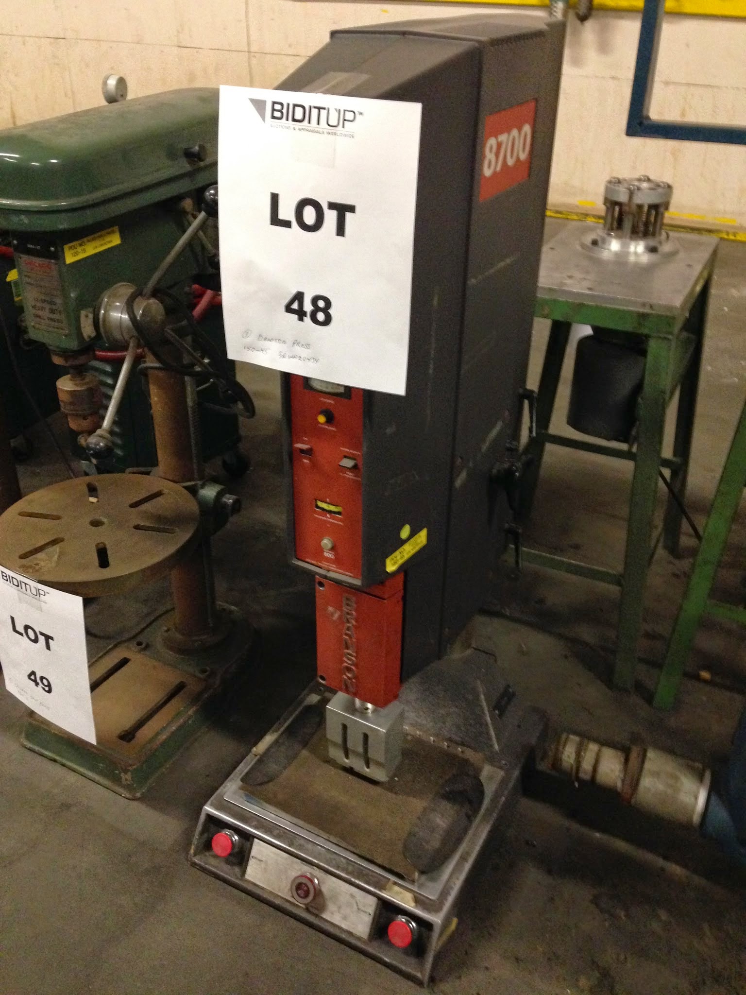 Branson Mdl: 8700 Ultrasonic Plastic Welder 150-45 S/N ww20434