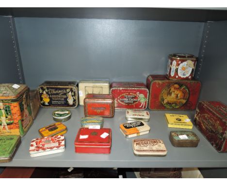 A selection of vintage advertising biscuit and similar tins including Carr's Thornes 