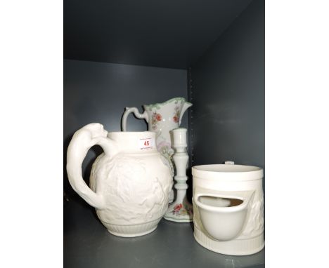 A selection of vintage ceramic including Shaving mug