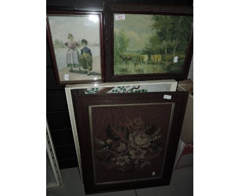 A selection of vintage prints and photo print of Dutch children 
