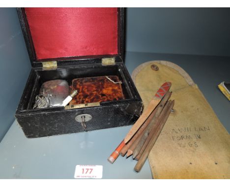 A selection of vintage trinket boxes and selection of small keys