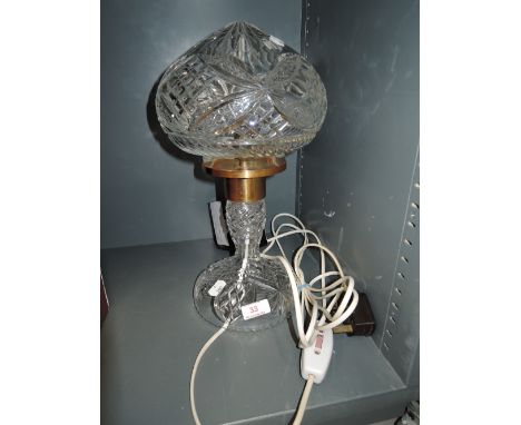A vintage heavy set and cut crystal glass light and shadeCONDITION REPORTNo great age, mid/late 20th century, needs re wiring
