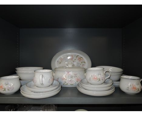 A vintage part dinner service by Denby in the Corollel pattern