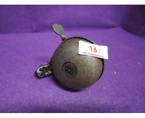 A vintage bicycle bell by Lucas with brass body and double chime
