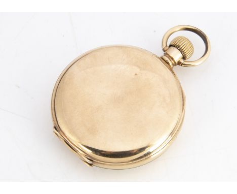 An early 20th century Elgin gold plated gentleman's pocket watch, 51mm open faced with white enamel dial, small cracks and ma