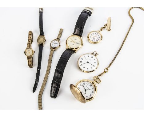 Seven various watches, including a Sekonda pocket watch and a lady's watch, a Rotary and others