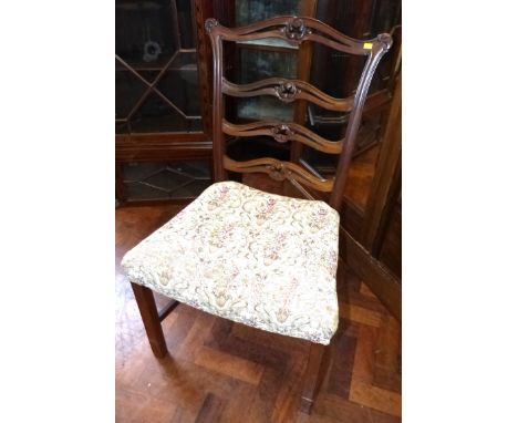 Early 19th century mahogany London ladder-back single chair. We are unable to provide condition reports for this sale.